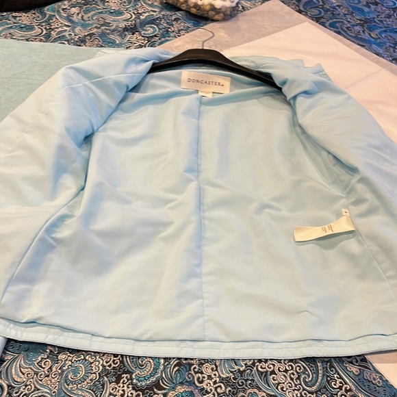 Doncaster Robin Egg Blue Jacket | Size 4 | NWT | Zip-Up Pastel Business Blazer - Picture 10 of 14